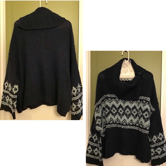 NWOT Free People Fair Isle Wool Blend Sweater - Picture 4 of 10